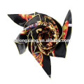 Women's Fashion Square Soft Wrap Digital Printed Twill Lady Silk Scarf